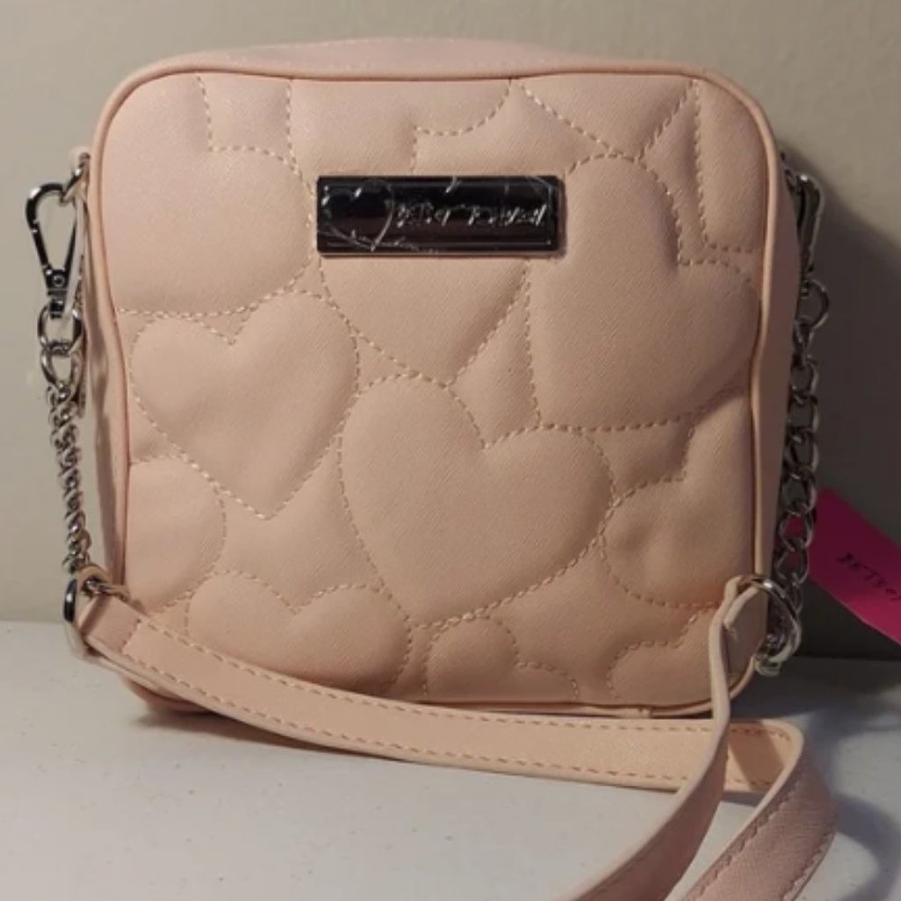 NWT Betsey Johnson PINK HEARTS CROSSBODY - Picture 8 of 8